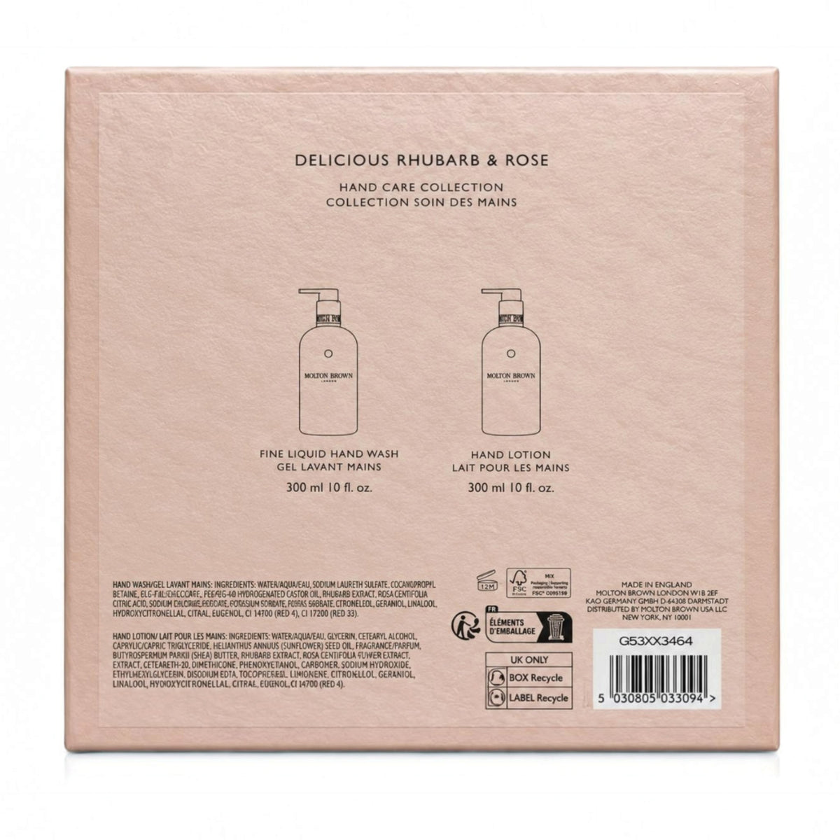 Molton Brown Delicious Rhubarb & Rose Hand Care Collection 2 x 300ml Molton Brown
