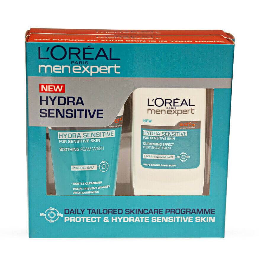 L'Oreal Men Expert Hydra Sensitive Foam Wash Post-Shave Balm Set