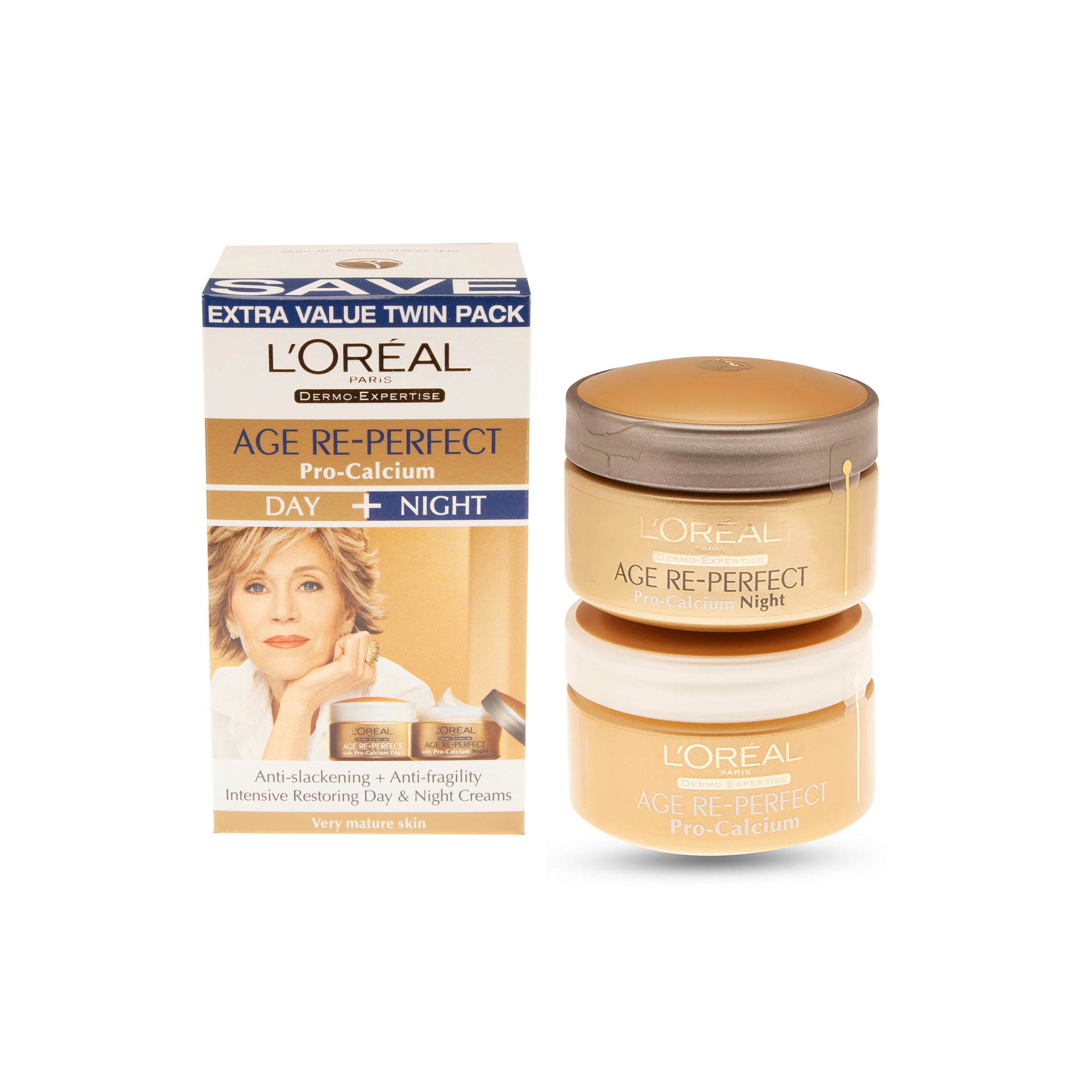 L'Oreal Age Re-Perfect Pro-Calcium Day & Night Creams Twin Pack